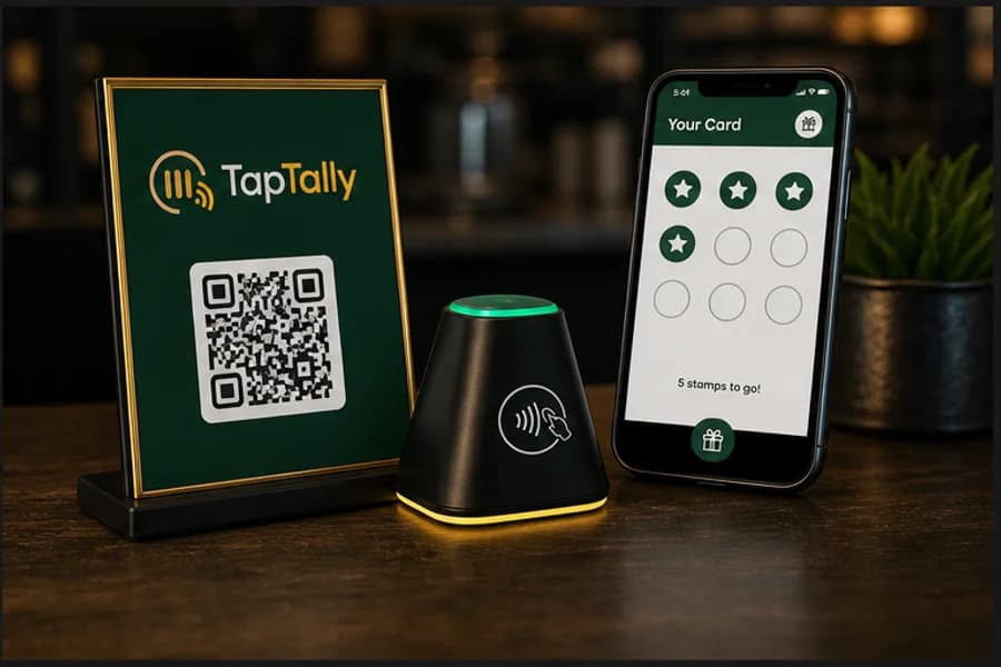 Modern TapTally phone loyalty card after paper cards